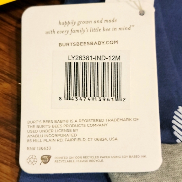 Burt's Bees Baby 2 Piece Leaf Pajama - Picture 6 of 6